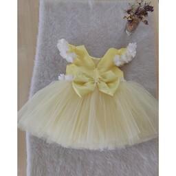 پیراهن دخترانه و لباس عروس بچگانه شکوفه دار(مزون دوز  آستر دوزی) سایز  1 تا 12 سال کد 0011