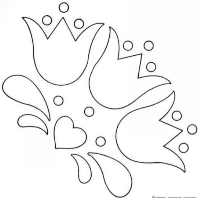 مهر دستساز لینو طرح گل لاله مناسب چاپ پارچه قابل سفارش در ابعاد مختلف