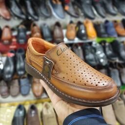 کفش تابستانی مردانه  تمام چرم دور دوخت در رنگبندی و سایزبندی متنوع