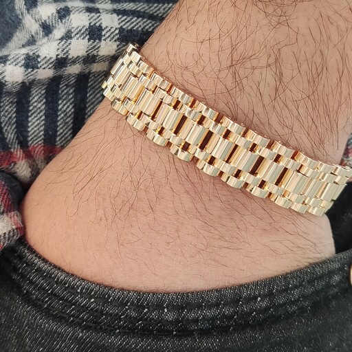 دستبند مارک رولکس برند ژوپینگ اسپرت دستبندزنانه و دستبند مردانه رنگ طرح طلا رنگ ثابت