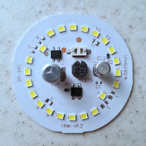 چیپ ال ای دی 18 وات ماژول دی او بی رنگ سفید مهتابی کیفیت بالا جهت تعمیر لامپ chip led dob 18w 220v     