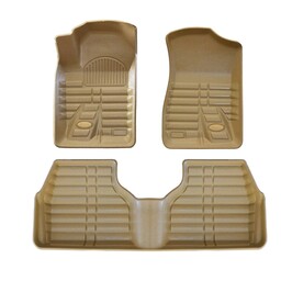 کفپوش (کف پا) سه بعدی خودرو بابل چرمی مناسب برای پژو  سمند ودنا ودنا پلاس رنگ کرم 