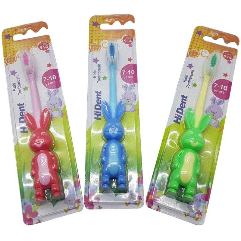 مسواک کودک های دنت خرگوش قابدار  مدل 952 برس نرم ویژه سنین 7 تا 10 سالHident Soft Kids Rabbit Code 952


