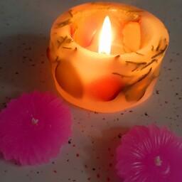 شمع فانوسی با گل خشک