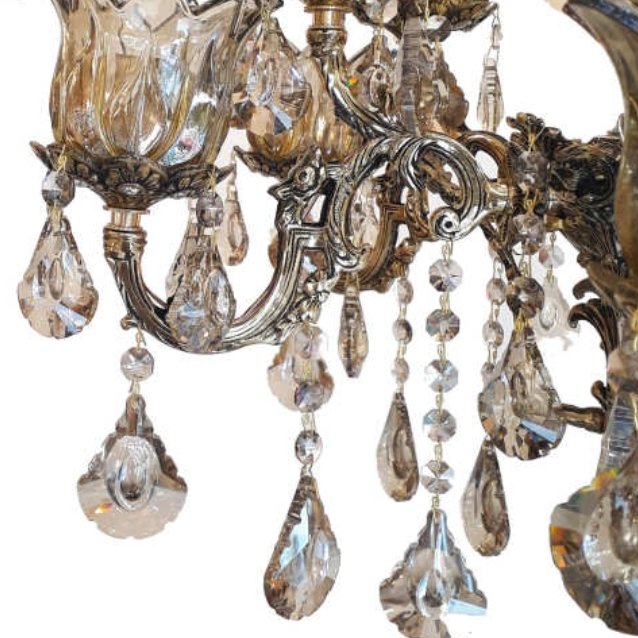 کریستال آویز لوستر مدل شصتی متوسط بسته 7عددی