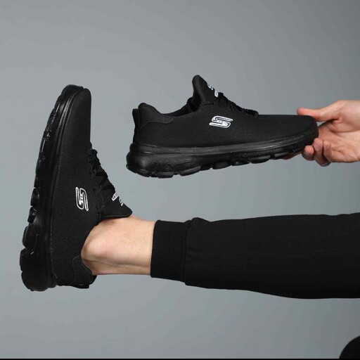 کفش کتونی مردانه زنانه اسکیچرز  تمام مشکی نیو باتیس بوتیک