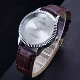 ساعت مچی مردانه رولکس بند چرم   ROLEX