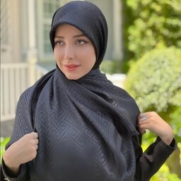 روسری ابریشم ژاکارد مشکی ترک ریشه پرزی در طرح های متنوع قواره 140