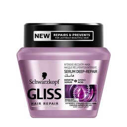 ماسک مو و محافظت کننده ی موی گلیس مناسب موی آسیب دیده و ضعیف ا Gliss Schwarzkopf DEEP REPAIR Hair Mask 300ml