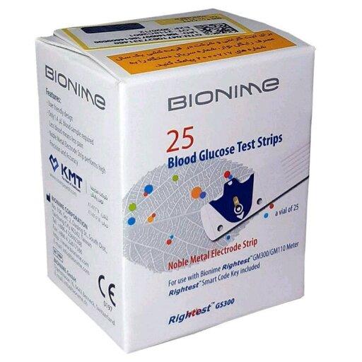 نوار تست قند خون بایونیم(BIONIME) مناسب دستگاه GM110 و GM300 تاریخ انقضا برج 11 سال 2024