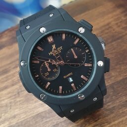 ساعت مچی مردانه هابلوت بند رابر روکش چرم Hublot 