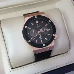 ساعت مچی مردانه هابلوت مشکی رنگ عقربه رزگلد HUBLOT 