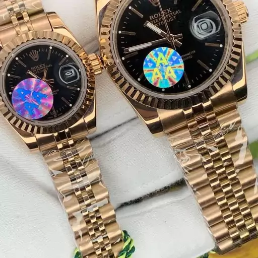 ساعت مچی ست مردانه و زنانه رولکس بدنه استیل مدل مشهور دیت جاست ROLEX DATEJUST 