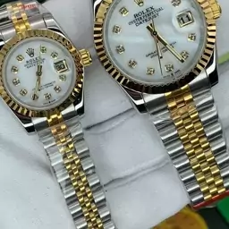 ساعت مچی ست مردانه و زنانه رولکس مدل مشهور دیت جاست بدنه استیل ROLEX DATEJUST 