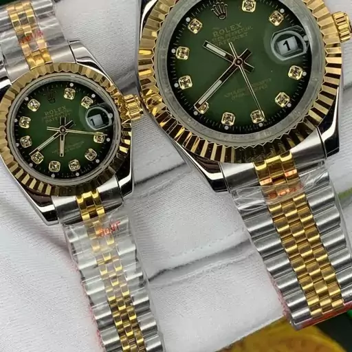 ساعت مچی ست مردانه و زنانه رولکس مدل مشهور دیت جاست بدنه استیل ROLEX DATEJUST 