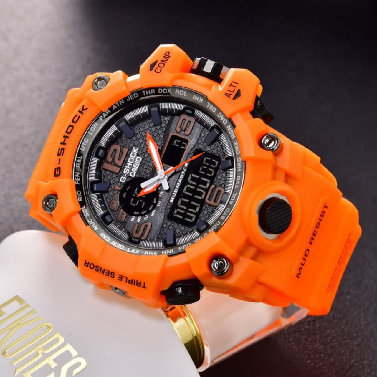 ساعت مچی مردانه طرح جی شاک رنگ نارنجی g shock 