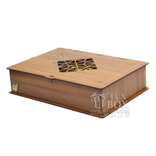 جعبه دمنوش جعبه پذیرایی جعبه چوبی لوکس باکس کد LB033 - 0