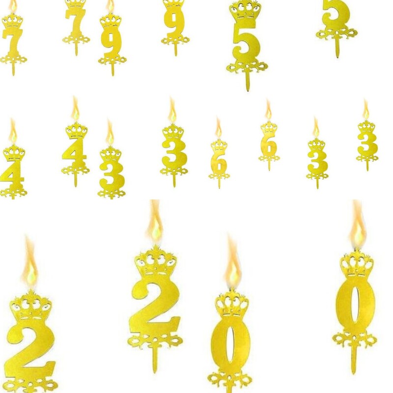شمع عدد تم  تولد مولتی تاپر ساده (صفر تا9)