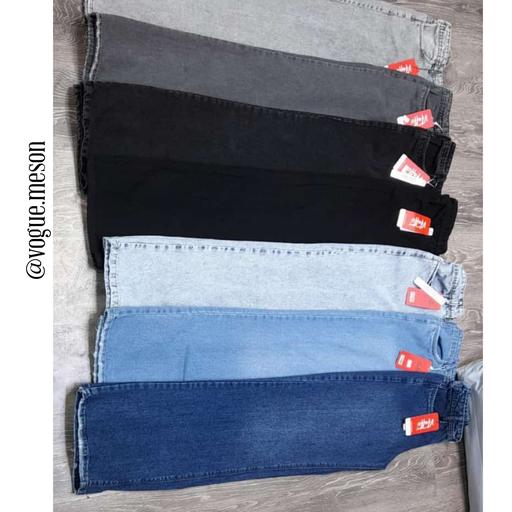 شلوار جین ترک نیم بگ زنانه سایز بزرگ رنگ مشکی و طوسی و آبی روشن و آبی تیره و زغالی و دودی سایز