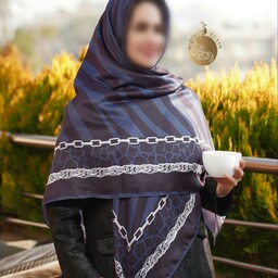 روسری سورمه ای مشکی پلنگی