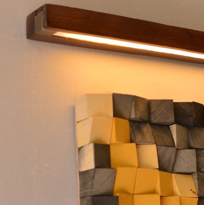 چراغ دیواری و چراغ خواب دارای LED ساخته شده با چوب طبیعی 37 سانتی مدل UP