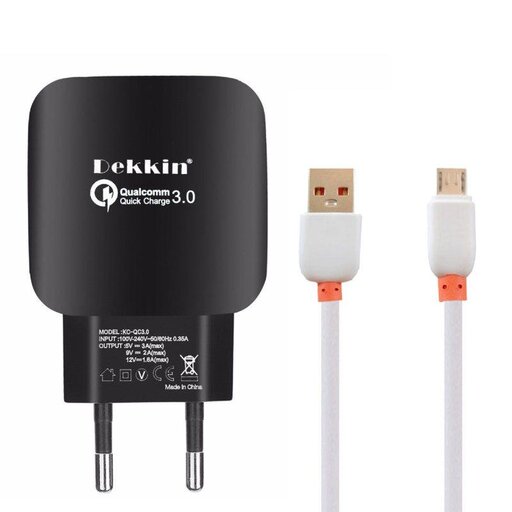 شارژر  فست به همراه کابل تبدیل میکرو یو اس بی (microUSB) مناسب سامسونگ ، شیائومی ، هوآوی 