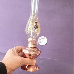 چراغ گرد  سوز مسی شاه عباسی ،نانو شده ،   ارتفاع  25 سانت ، ارسال رایگان