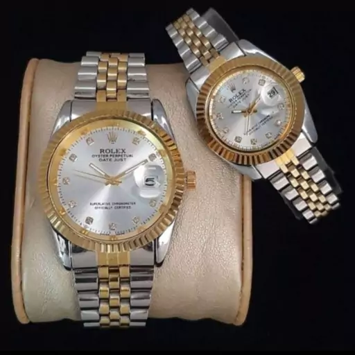 ساعت مچی زنانه رولکس Rolex صفحه نقره ای 