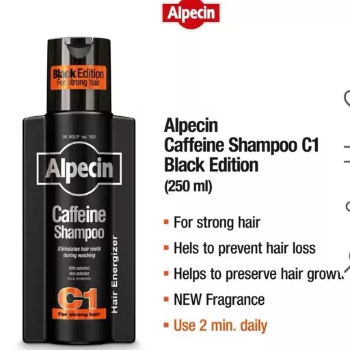 شامپو تقویت کننده و ضد ریزش مو مدل Caffeine C1 آلپسین 250 میل | Alpecin Shampoo

