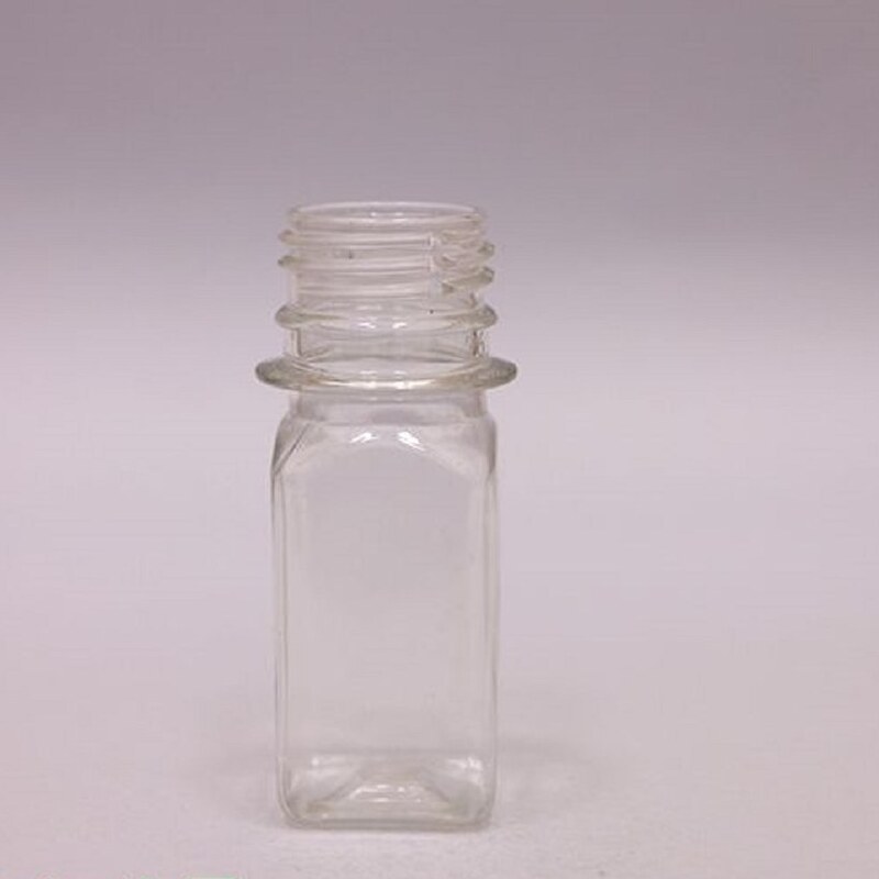 بطری پت پلاستیکی شفاف 30 میل-مربع ساده- بسته 50 عددی به همراه درب مخصوص