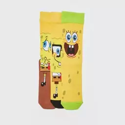 جوراب مردانه بسته سه عددی مدل باب اسفنجی  spongebob برند ال سی وایکیکی lcwaikiki  فری سایز 39-42