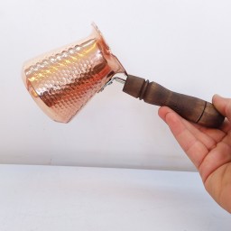 قهوه جوش (شیر جوش) متوسط 4 کاپ دسته چوبی جدید 