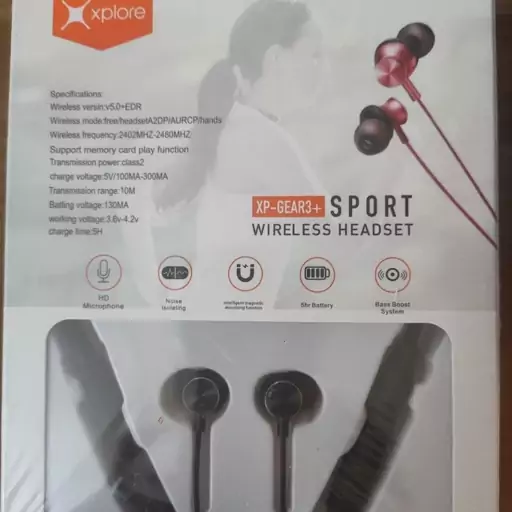 هدست ورزشی برند اکسپلور مدل Xplore XP GEAR3 Wireless Sports Headset Black Red