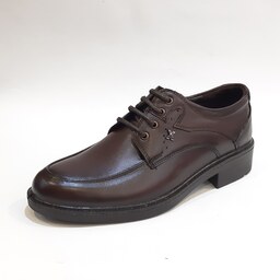 کفش مردانه  مجلسی بندی چرم طبیعی قهوه ای کد186