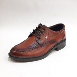 کفش مردانه  مجلسی بندی چرم طبیعی عسلی کد187