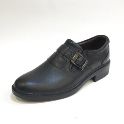 کفش مردانه  مجلسی بی بند چرم طبیعی مشکی کد188