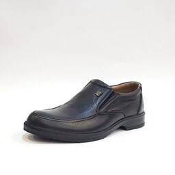 کفش مردانه مجلسی اداری بی بند چرم طبیعی مشکی کد196