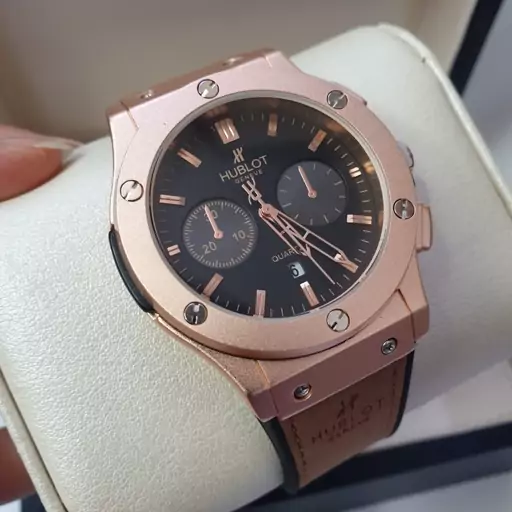 ساعت مچی مردانه و پسرانه هابلوت بند چرمی Hublot 