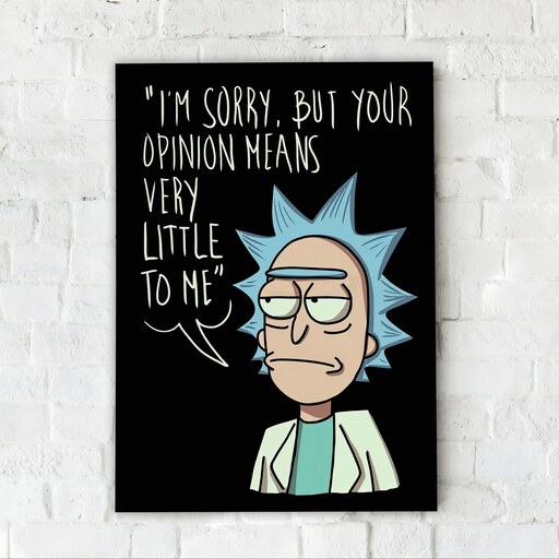 تابلو شاسی مدل ریک و مورتی Rick and Morty سایز 20 در 28 کد 22