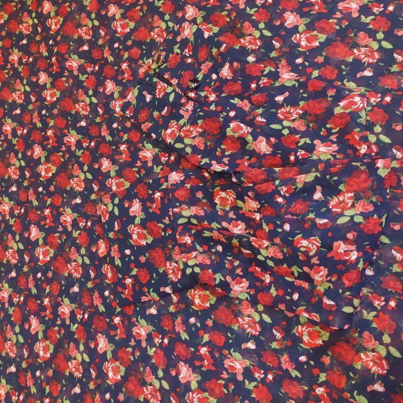 ست روسری و ساق دست سورمه ای گلدار