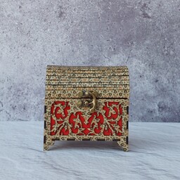 جعبه جواهر اکسسوری کادویی چوبی mdf مدل صندوقچه ای سایز  3