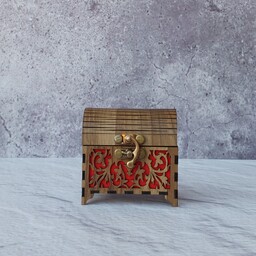 جعبه جواهر  اکسسوری کادویی چوبی mdf مدل صندوقچه ای سایز 2 دارای رنگ بندی