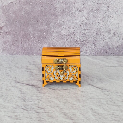 جعبه کادویی اکسسوری جواهرات مدل صندوقچه ای رنگ فانتزی mdf سایز  یک 1