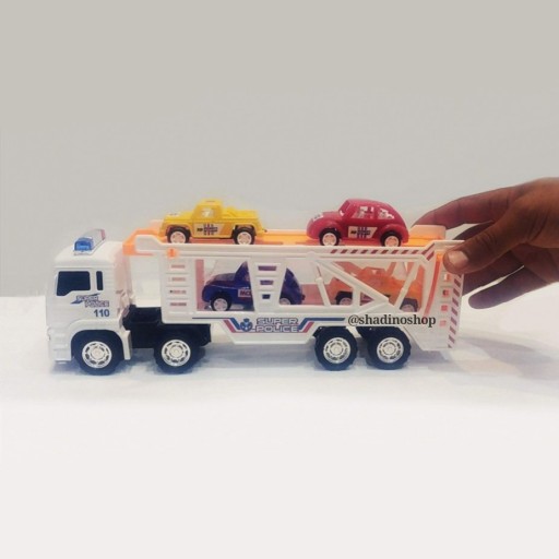 اسباب بازی تریلی ماشین بر کامیون 5 عددی قدرتی سفید آبی درج تویز IMMENSITY POWER