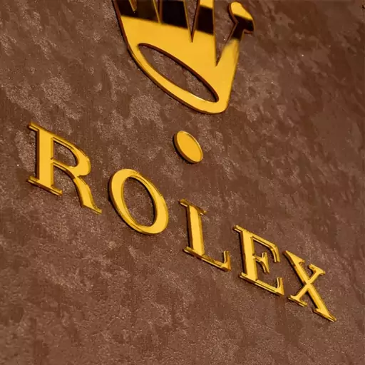 ساعت دیواری فانتزی طرح تاج ROLEX جنس مشکی براق