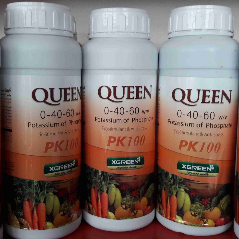 کود کویین(Queen) pk100 شامل عناصر پتاسیم و فسفر می باشد