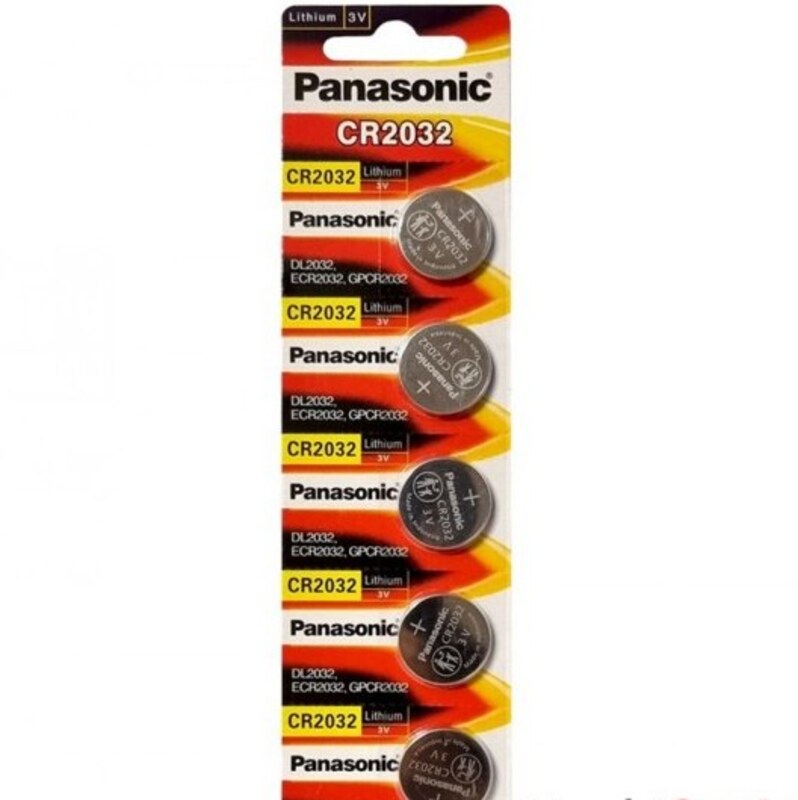 باتری سکه ای Panasonic مدل CR2032 (کارتی 5 تایی)