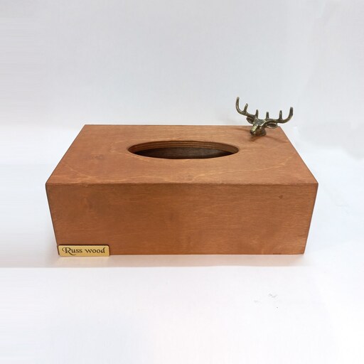 جعبه دستمال چوبی مدل گوزن