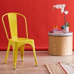 صندلی فلزی تولیکس رنگ زرد، ارسال به سراسر کشور بصورت پس کرایه