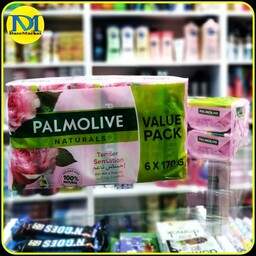 صابون پالمولیو عربستانی بسته شش تایی با رایحه شیر و گل رز (1020 گرم) palmolive soap